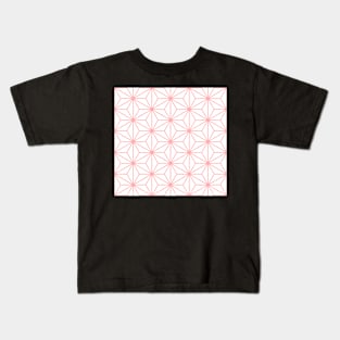 Pink Inverted Asanoha Pattern Kids T-Shirt